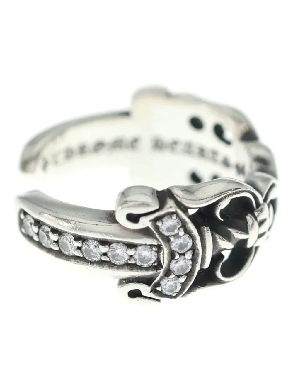 Chrome Hearts Dbl Dagger Open P D Double Pave Diamond Ring Silver
